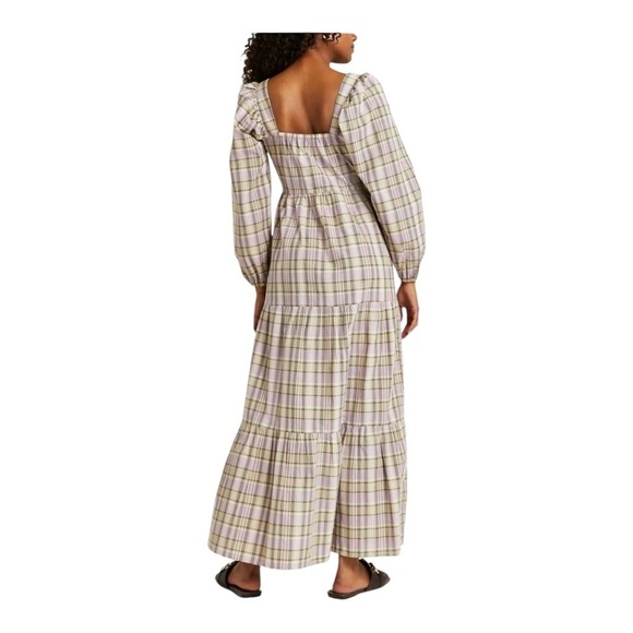 RIVER ISLAND Check Print Long Sleeve Button Up Maxi Dress UK 22 US 18 NEW - Picture 4 of 14